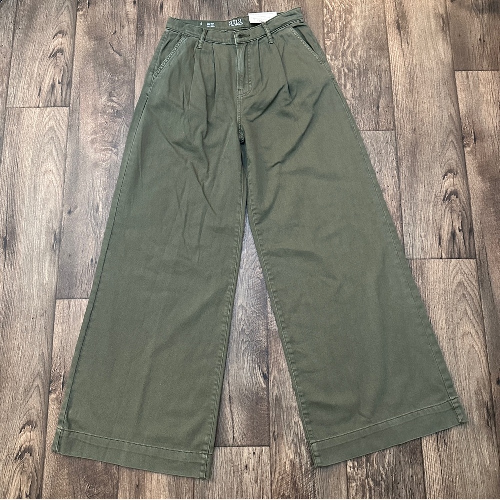 ana High Rise Wide Leg Pants Women’s Size 4 Oregano Green